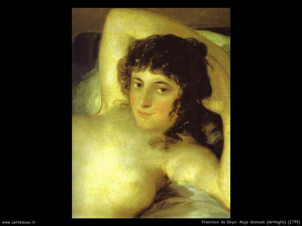 Francisco de Goya maja desnuda dettaglio 1799