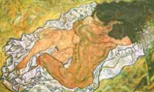 Pittura Egon Schiele - l'abbraccio