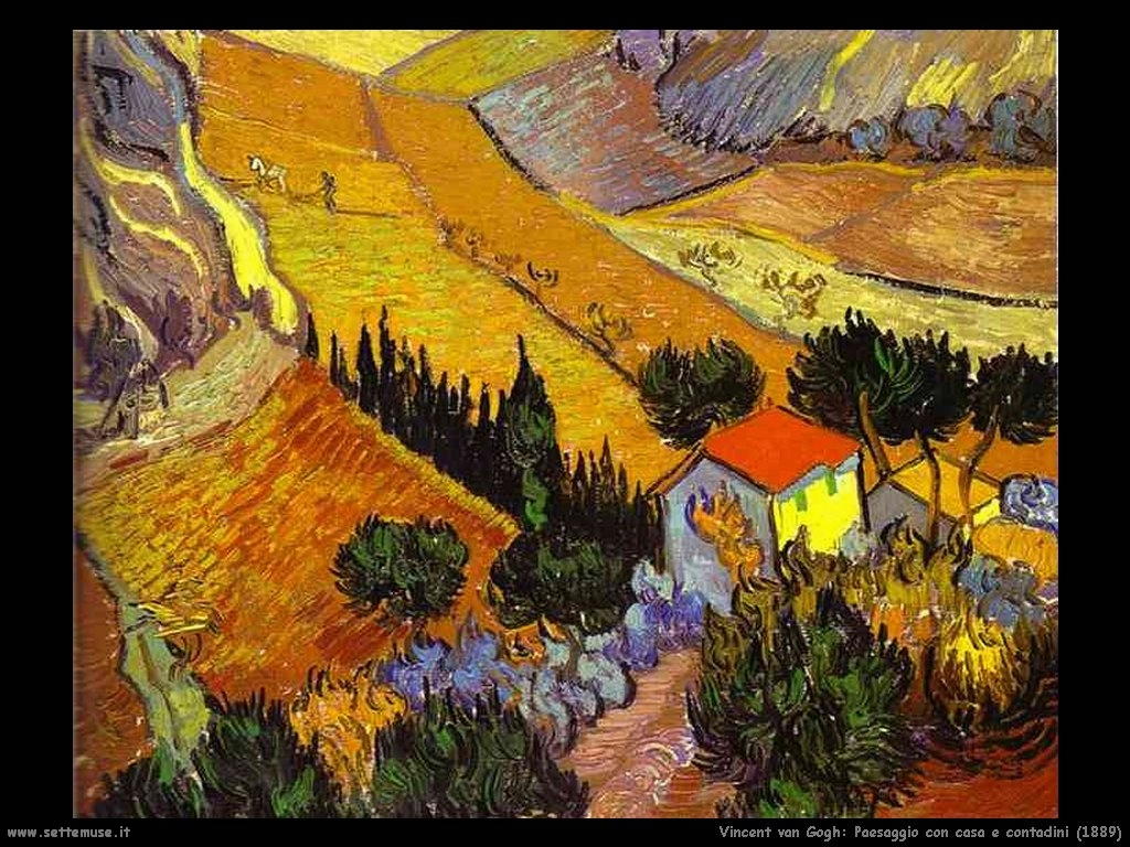 Vincent van Gogh_paesaggio_con_casa_e_contadini_1889