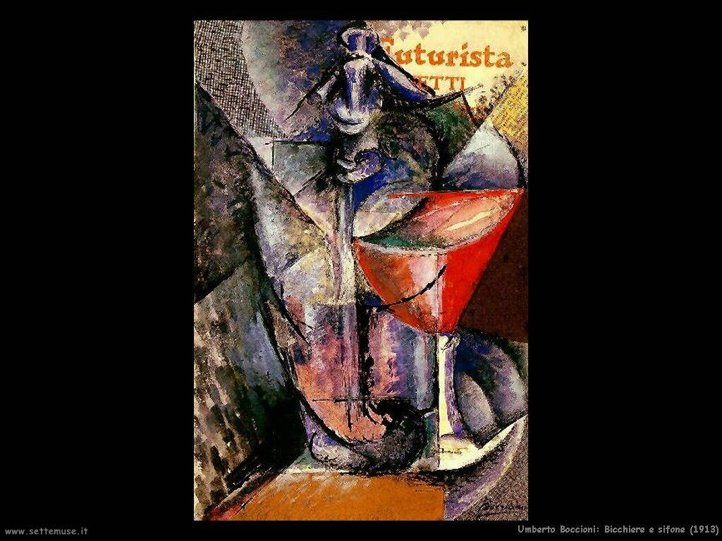 umberto boccioni Bicchiere e sifone (1913)