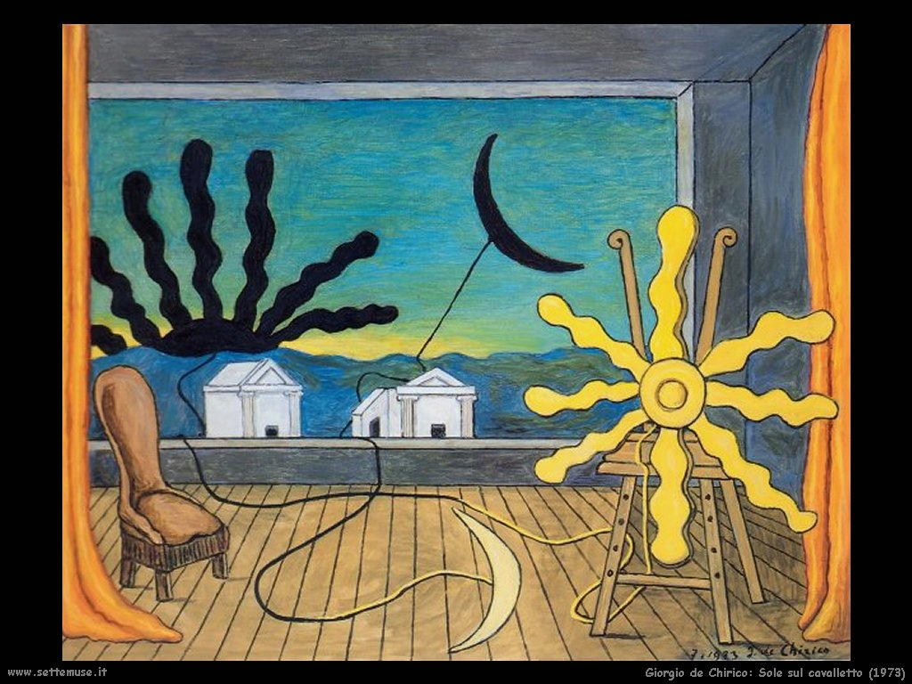 giorgio de chirico Sole sul cavalletto (1973)