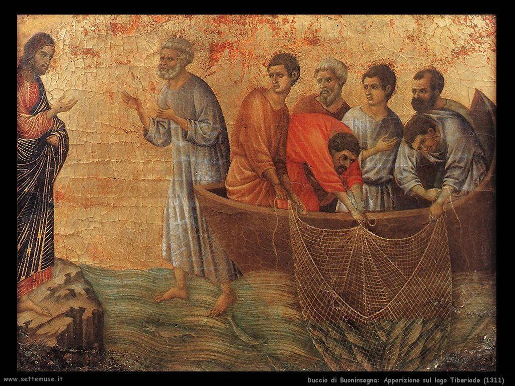 Duccio di Buoninsegna Apparizione sul lago Tiberiade (1311)