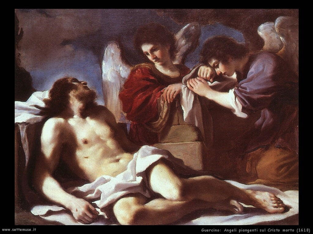 guercino Angeli piangenti sul Cristo morto (1618)