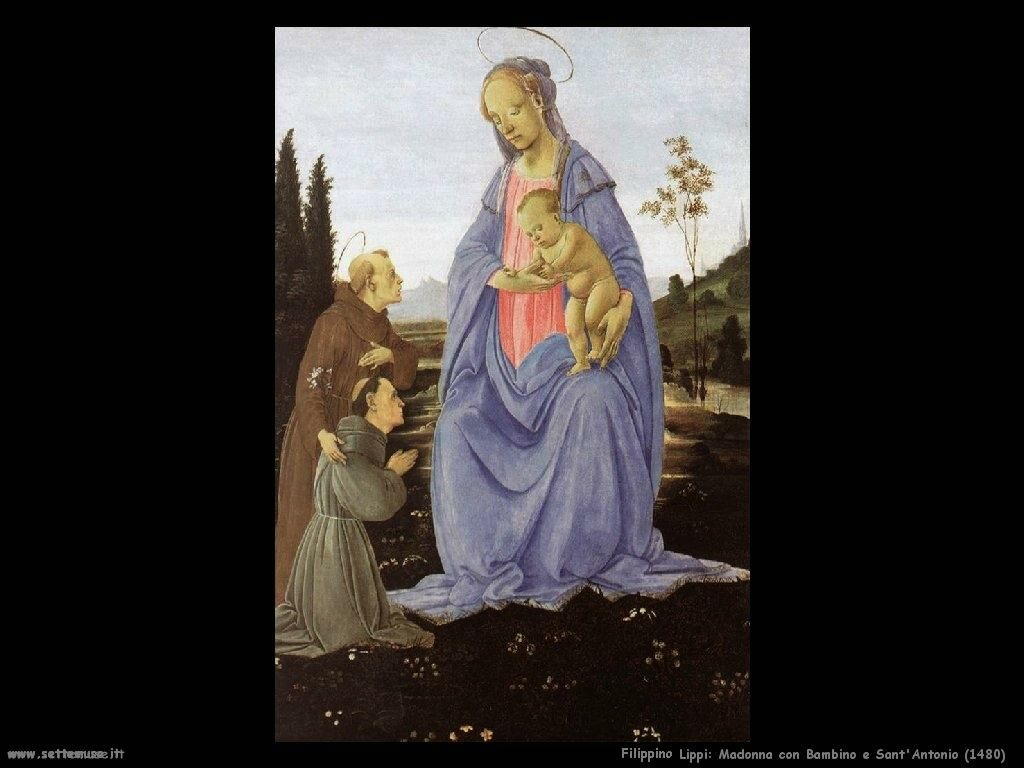 Filippino Lippi madonna con bambino e santantonio 1480