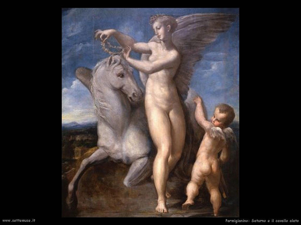 Parmigianino Saturno e il cavallo alato