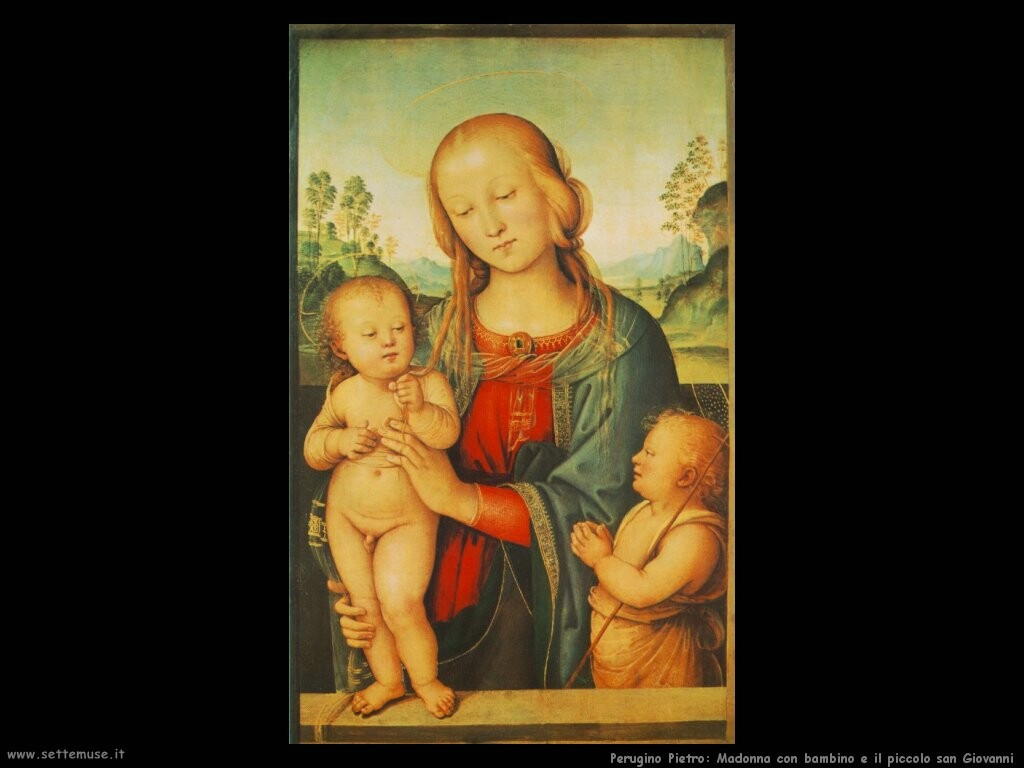 perugino pietro Madonna con bambino e il piccolo san Giovanni