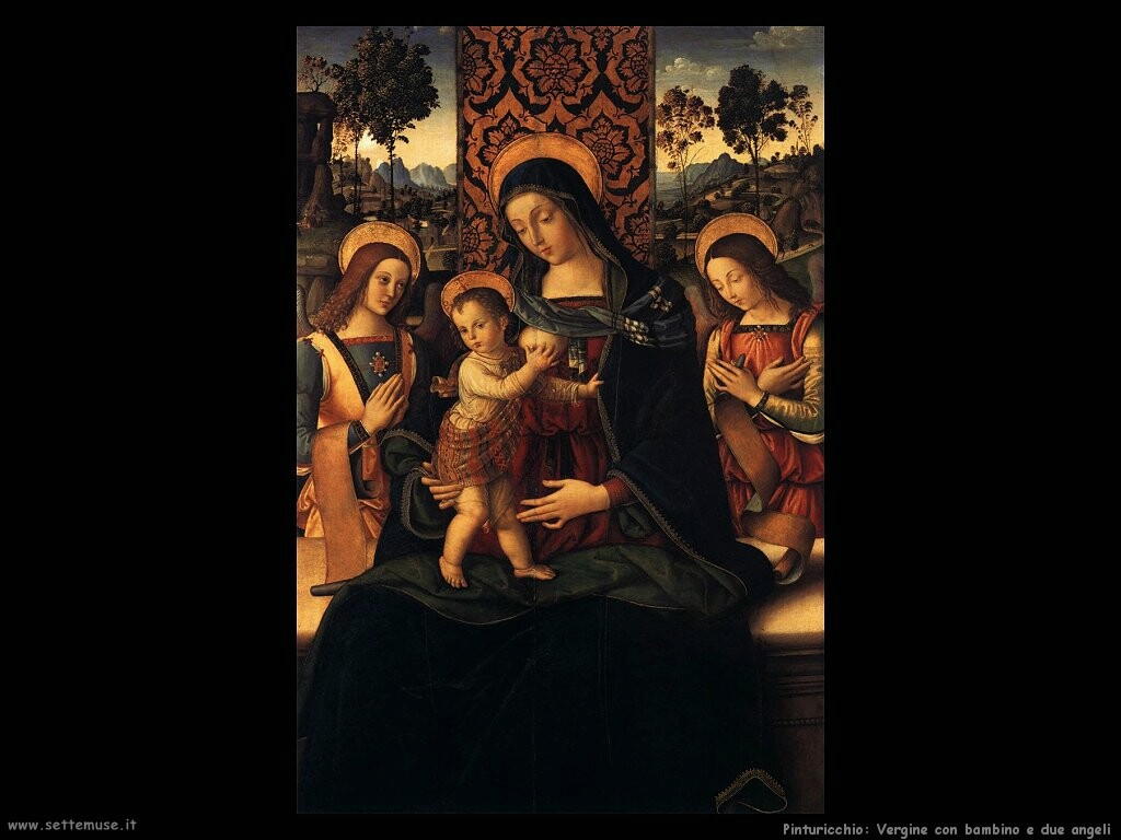 Vergine e bambino con due angeli