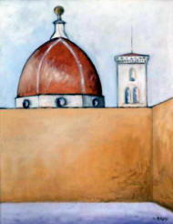 Pittura di Ottone Rosaii - Cupolone con campanile 1957