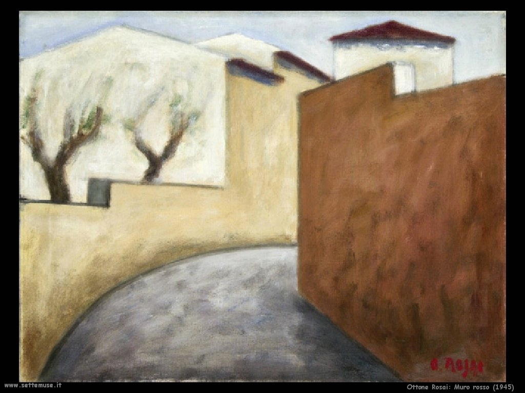 Ottone Rosai Muro rosso (1945)