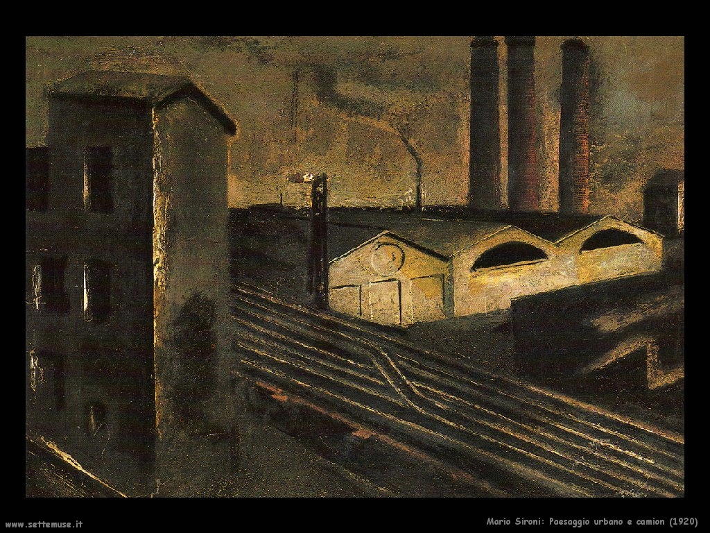 Mario Sironi Paesaggio urbano e camion (1920)