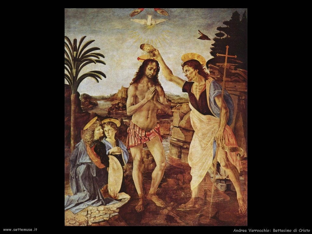 Andrea Verrocchio Battesimo di Cristo 