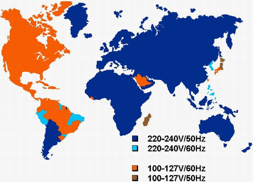 Prese elettriche nei vari paesi
