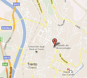 Mappa Castello Buonconsiglio di Trento