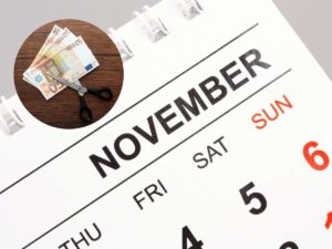 Calendario novembre e taglio soldi