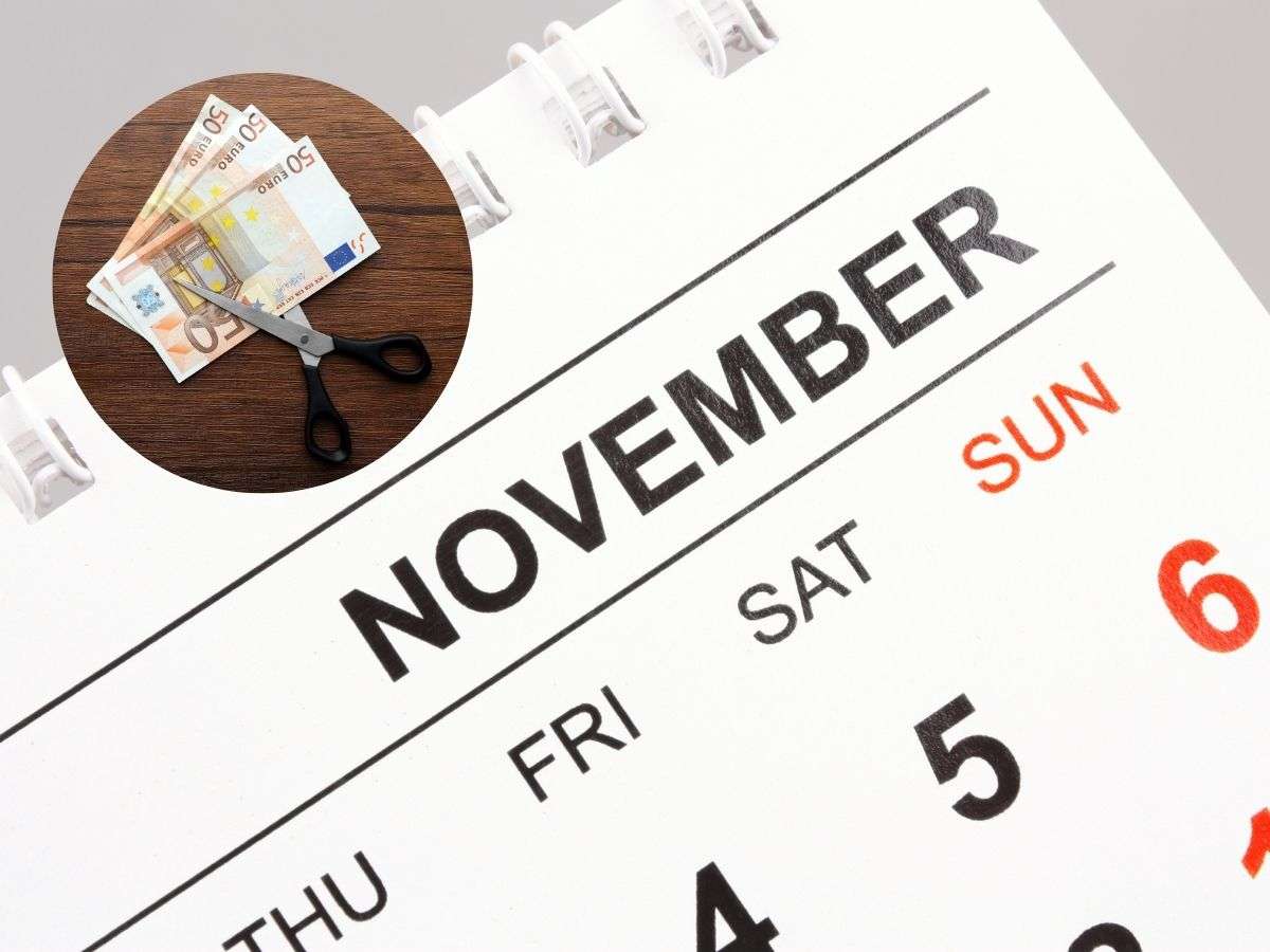 Calendario novembre e taglio soldi
