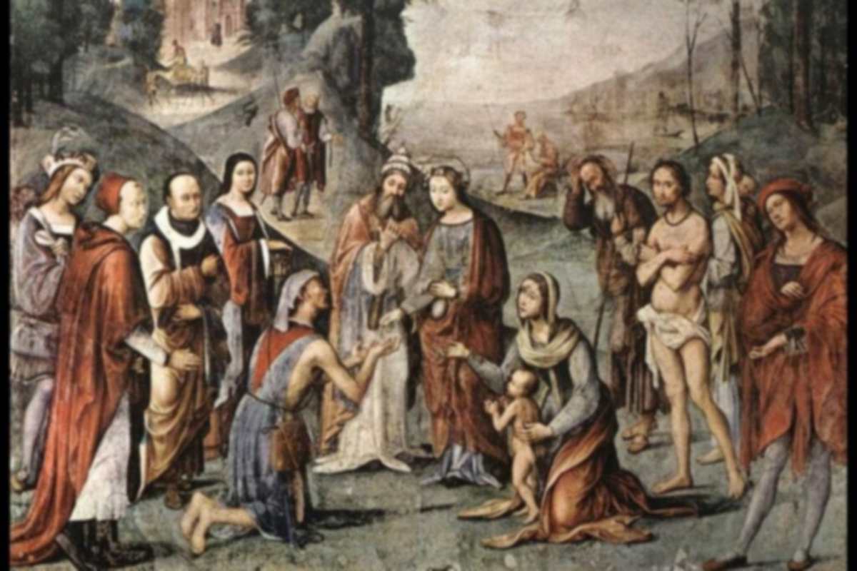 Carità di santa cecilia, quadro di Costa Lorenzo