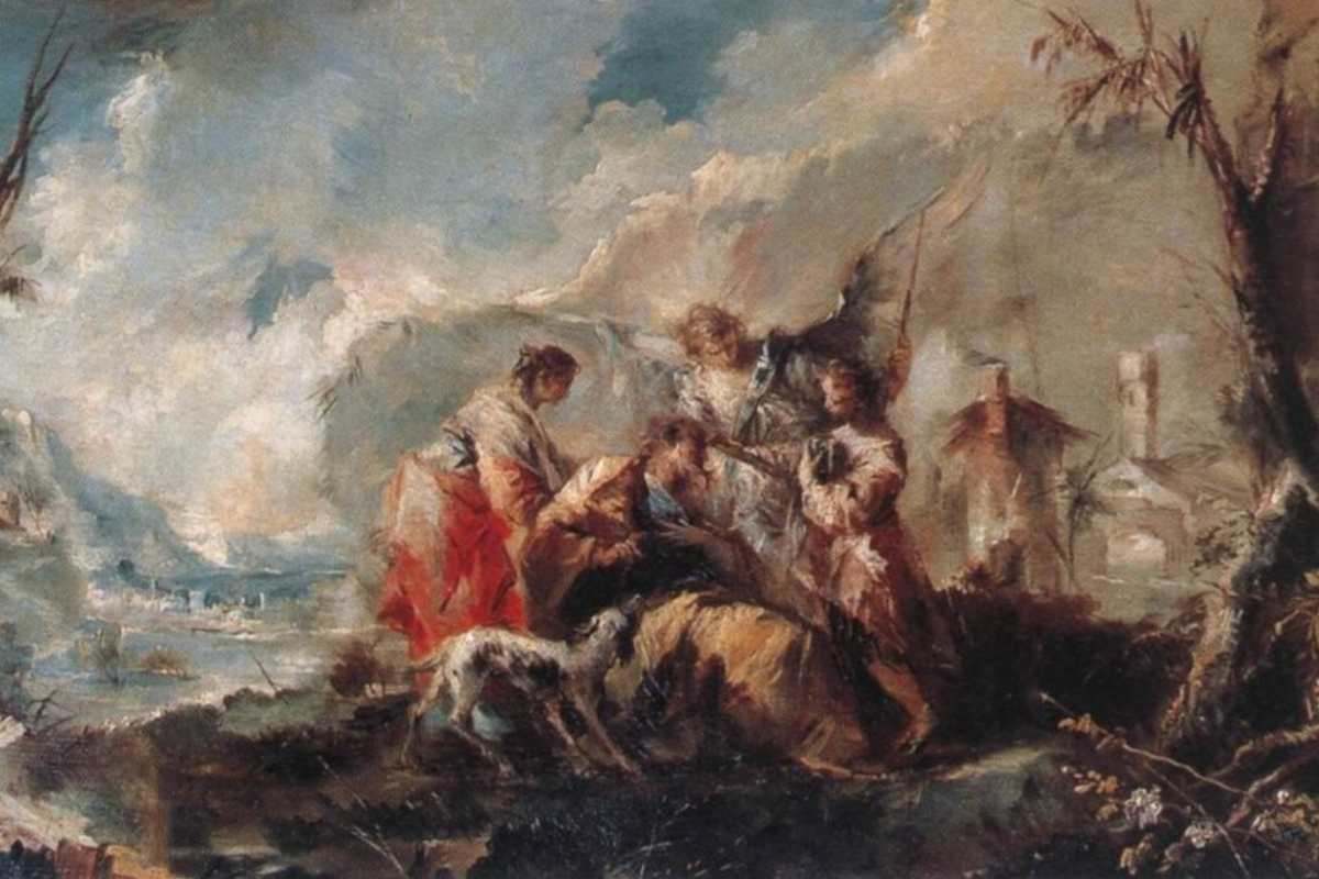 la guarigione del padre di tobia, opera di Guardi Gianantonio