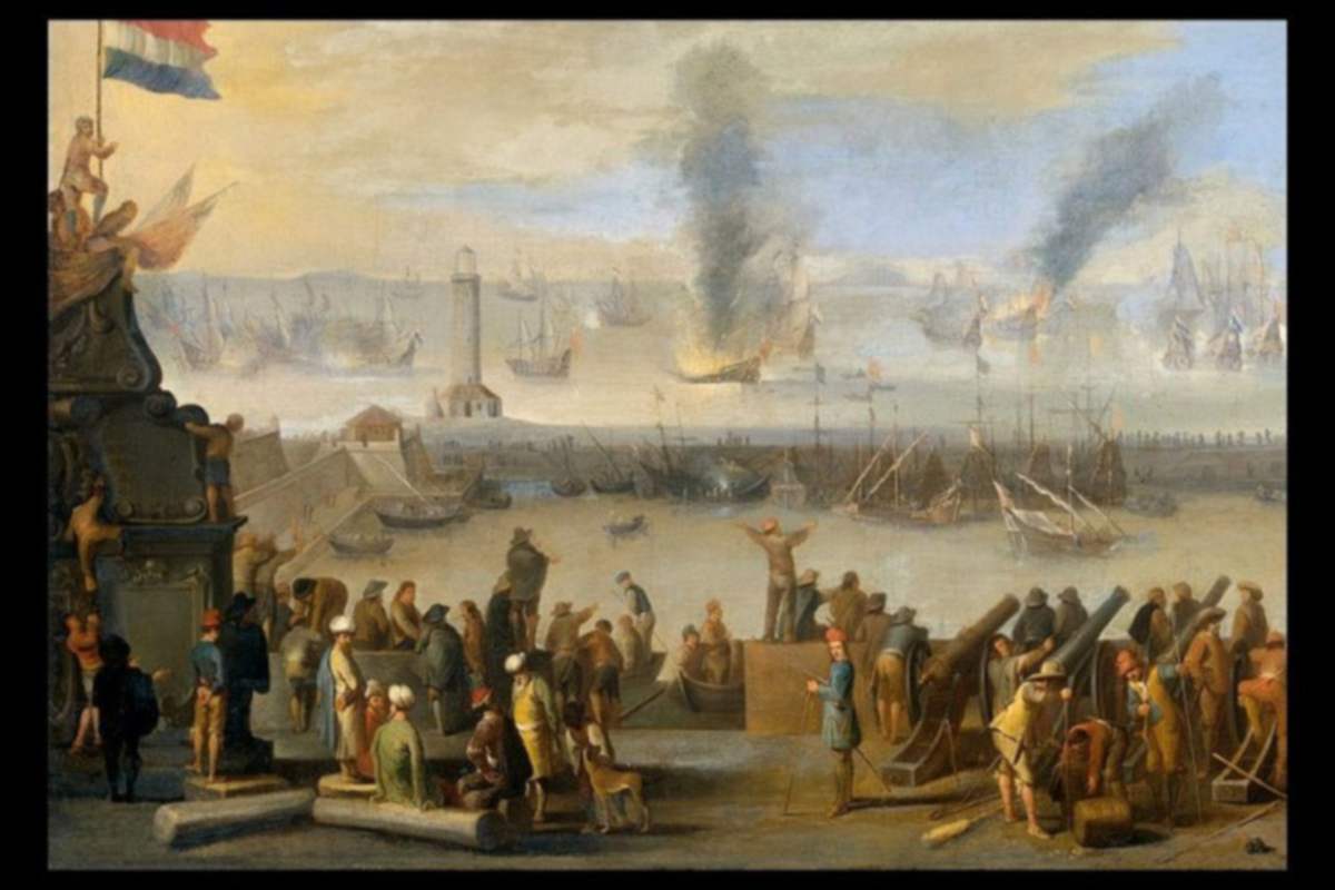 particolare di un quadro di Johannes Lingelbach