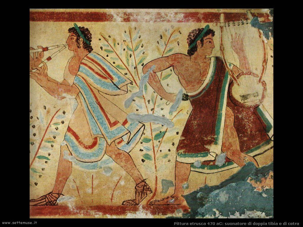 arte etrusca suonatori tibia e cetra